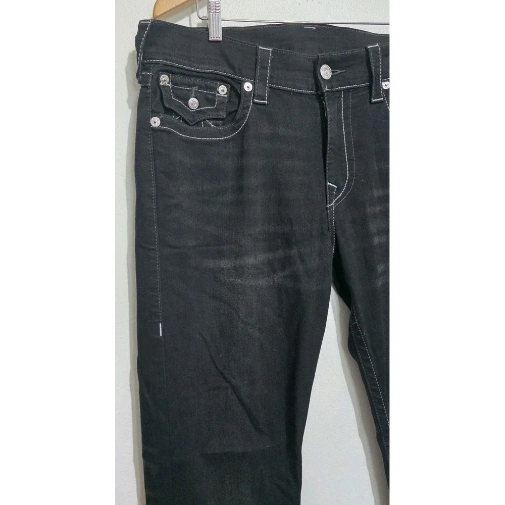 NEW True Religion‎ Jeans Men 34X34 Black Denim Pants Geno Relaxed Slim Straight